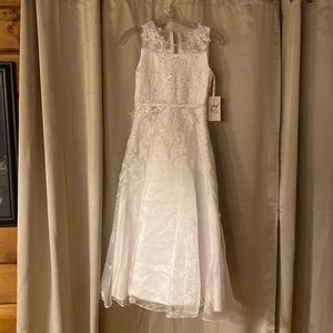 Angels Girls Size 10 White Lace First Communion Dress, NWT